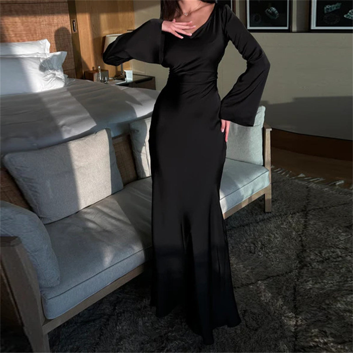 Kirelly | Mermaid avondjurk voor dames – elegante slim fit maxi-jurk