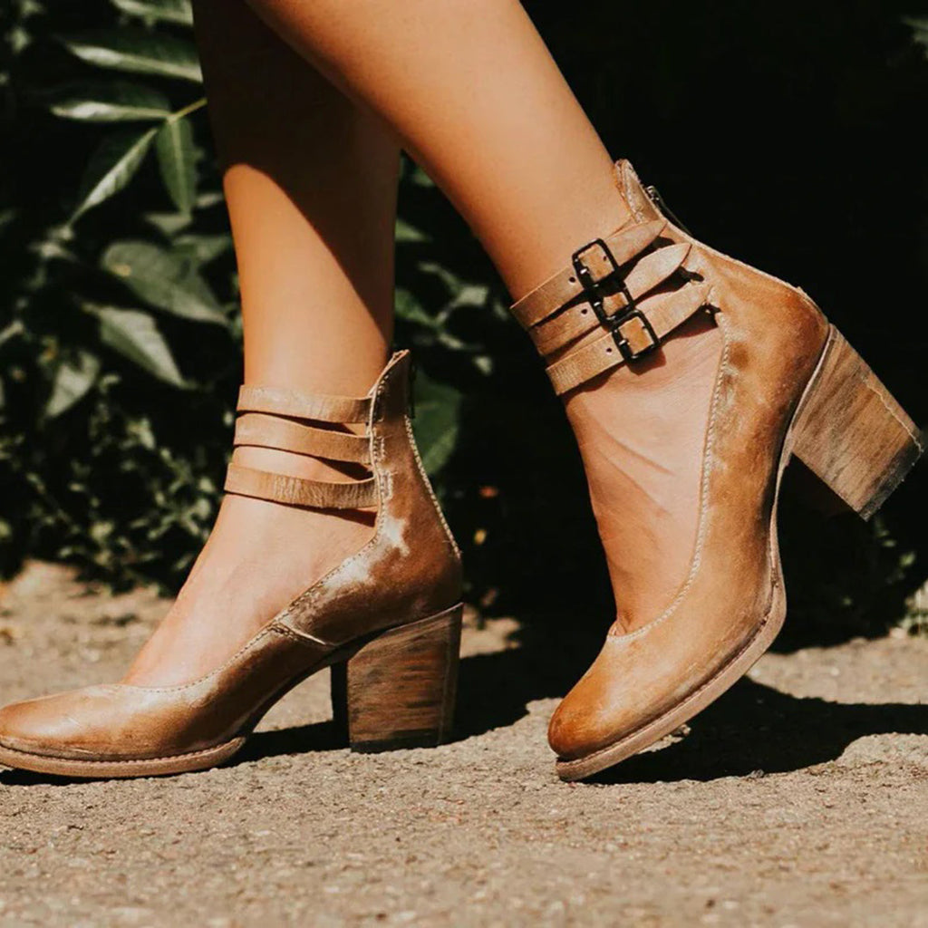 DivaLuxe | Elegante Vintage-Pumps mit Knöchelriemen und hohem Absatz für Damen – Klassische Abendschuhe