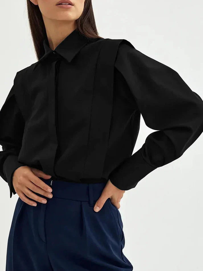 Miori | Oversized damesoverhemd – Minimalistische zakelijke blouse