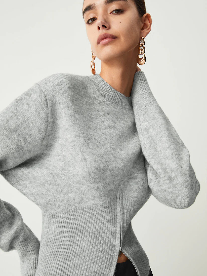 Zylera | Dames trui met halve rits – Relaxte casual sweater voor dagelijks gebruik