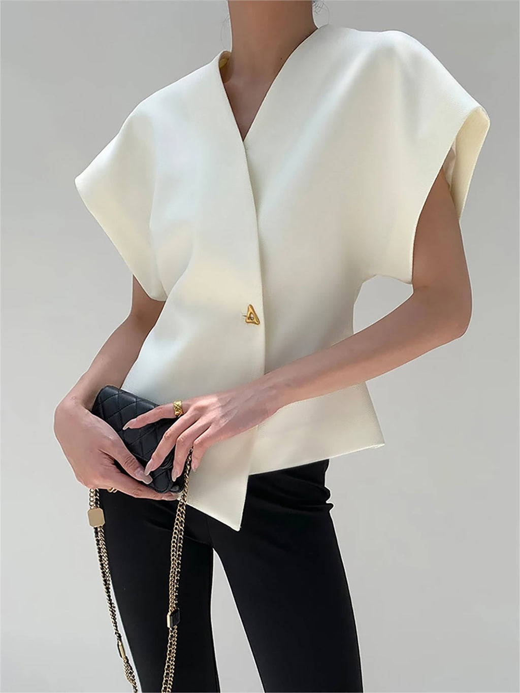 Hylia | V-hals blouse voor dames – elegante casual shirt top met lange mouwen