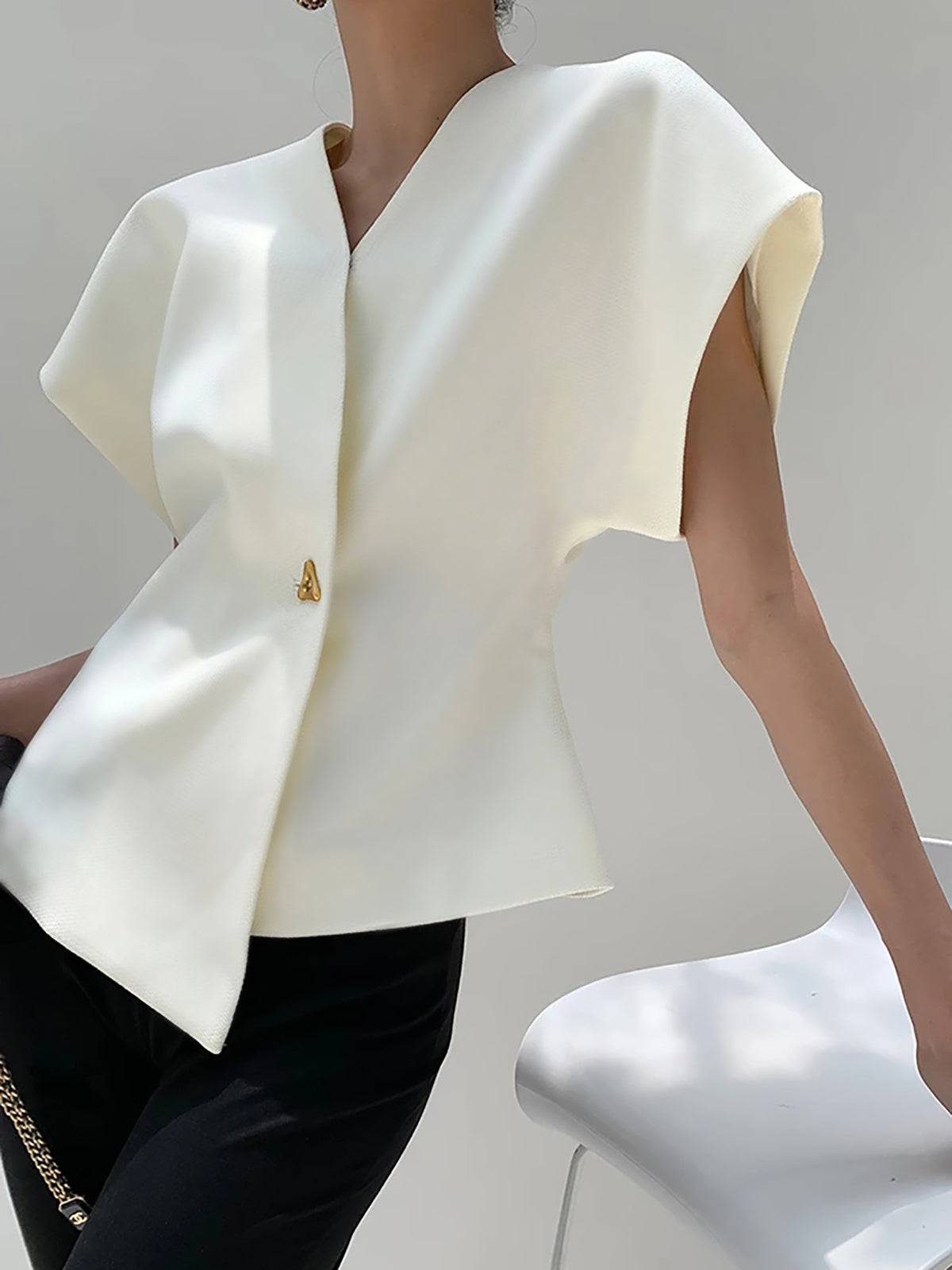 Hylia | V-hals blouse voor dames – elegante casual shirt top met lange mouwen