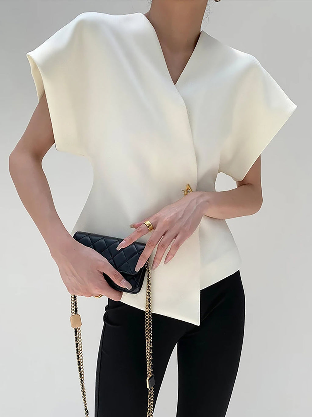 Hylia | V-hals blouse voor dames – elegante casual shirt top met lange mouwen