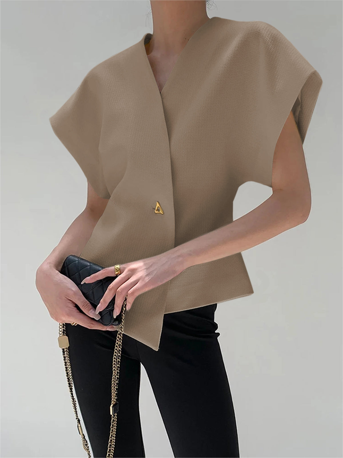Hylia | V-hals blouse voor dames – elegante casual shirt top met lange mouwen