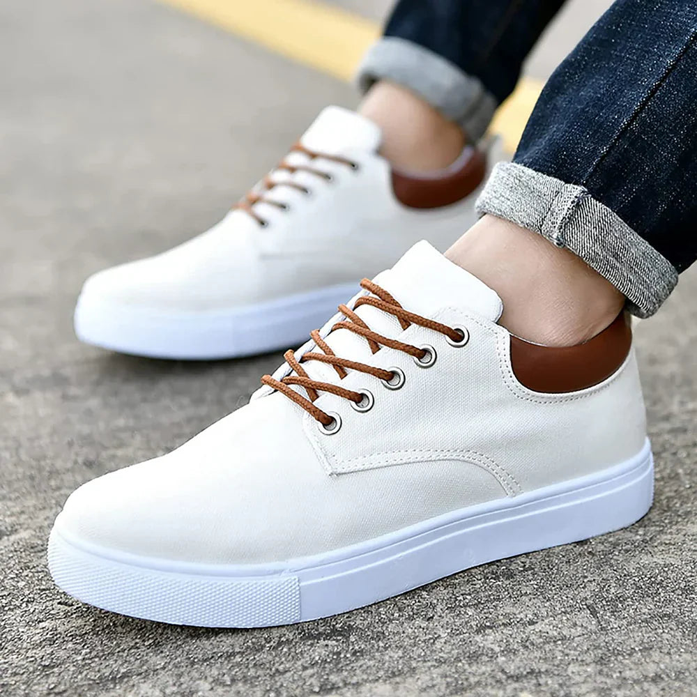 Arkalon | Canvas sneakers voor heren – Casual vetersneakers