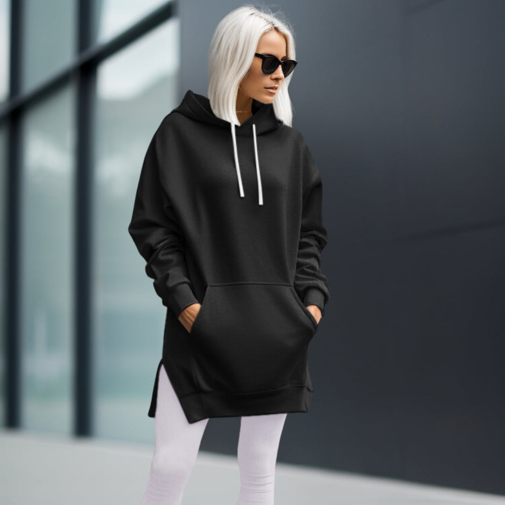 Daryssa | Dames Oversized Lange Hoodie Jurk – Hoodie Sweaterjurk