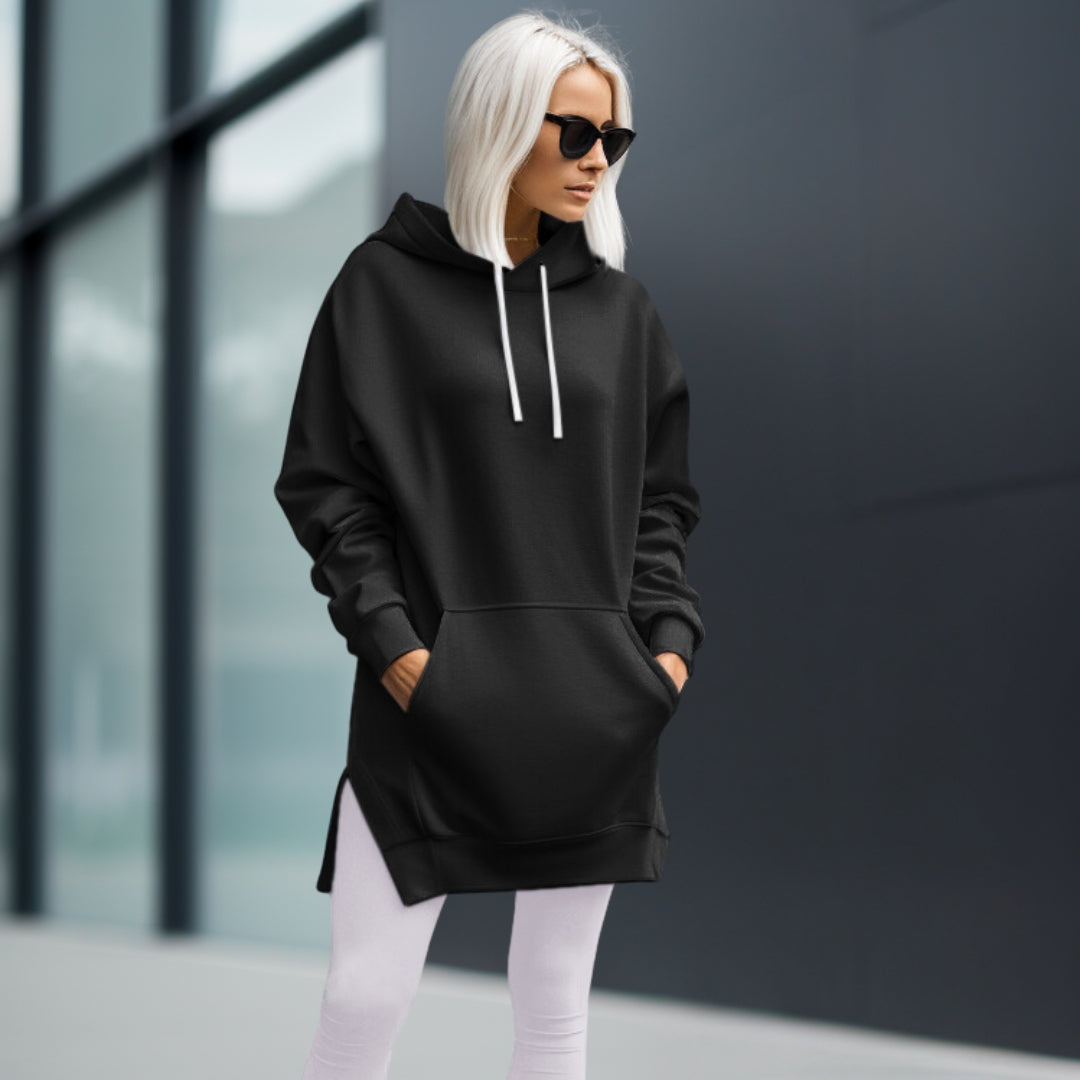 Daryssa | Dames Oversized Lange Hoodie Jurk – Hoodie Sweaterjurk