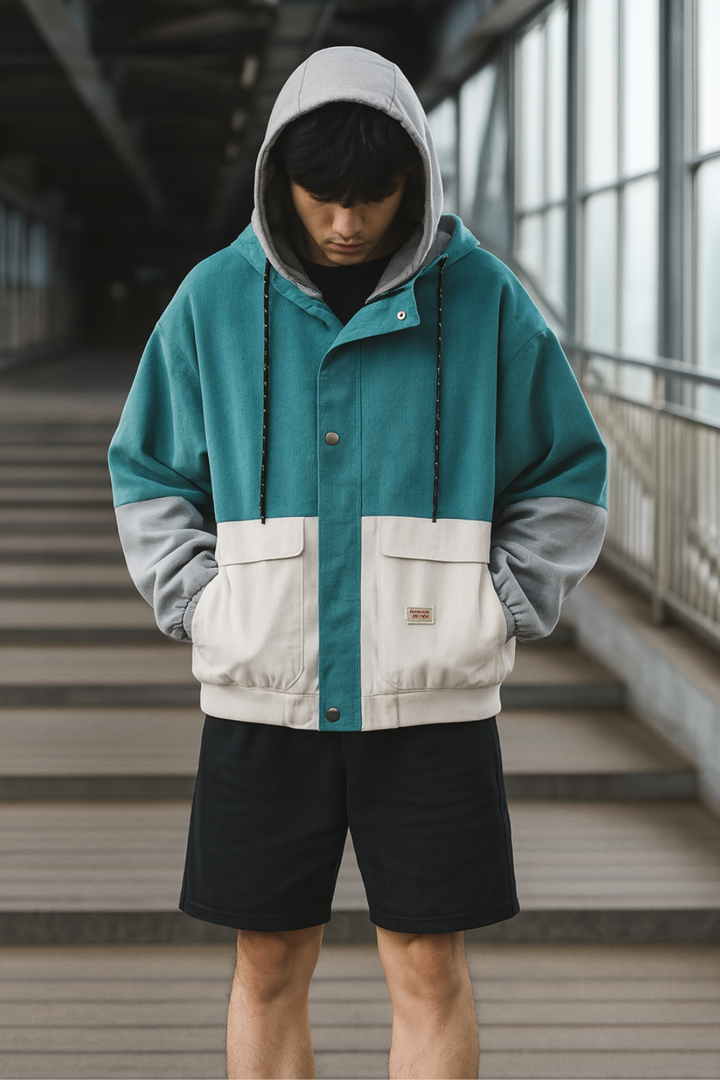 Arion | Veste en velours côtelé rétro trois tons – Vêtements d'extérieur vintage color-block