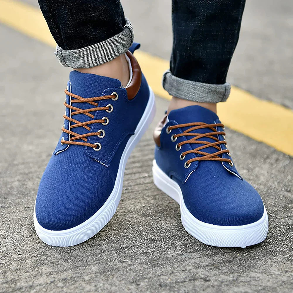 Arkalon | Canvas sneakers voor heren – Casual vetersneakers