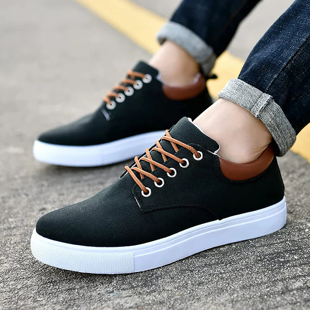 Arkalon | Canvas sneakers voor heren – Casual vetersneakers