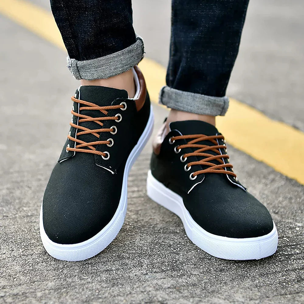 Arkalon | Canvas sneakers voor heren – Casual vetersneakers