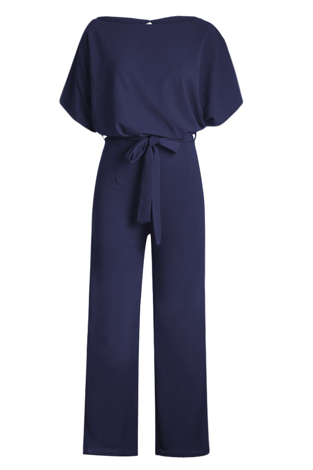 Arixella | Dames Jumpsuit met Riem en Wijde Pijpen – Elegante Eendelige Outfit met Korte Mouwen