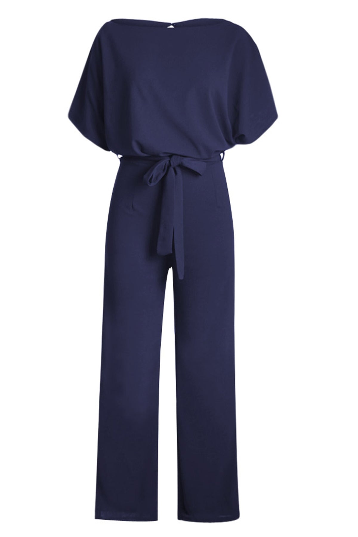 Arixella | Dames Jumpsuit met Riem en Wijde Pijpen – Elegante Eendelige Outfit met Korte Mouwen