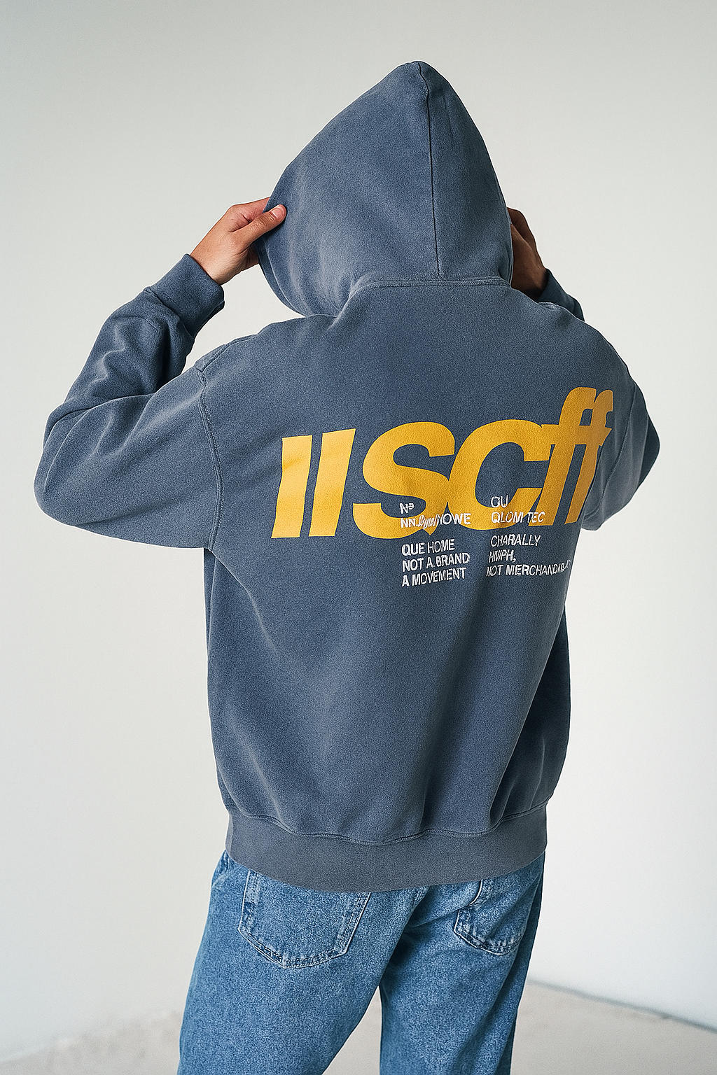 HoodScript | Unisex oversized hoodie met letterprint – Streetwear-trui, zacht en warm, casual urban stijl