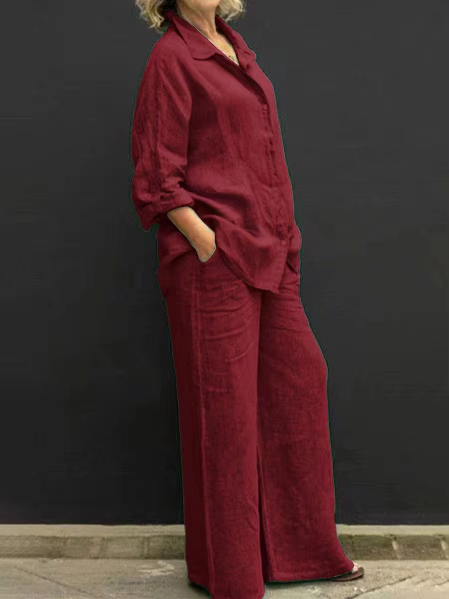 Felyn | Casual linnen set – Vintage zomerse outfit voor dames met losse pasvorm