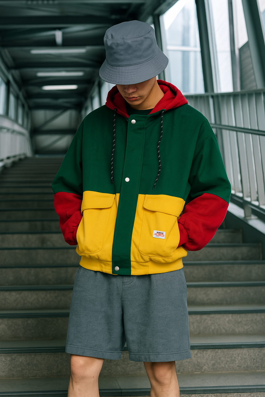 Arion | Veste en velours côtelé rétro trois tons – Vêtements d'extérieur vintage color-block