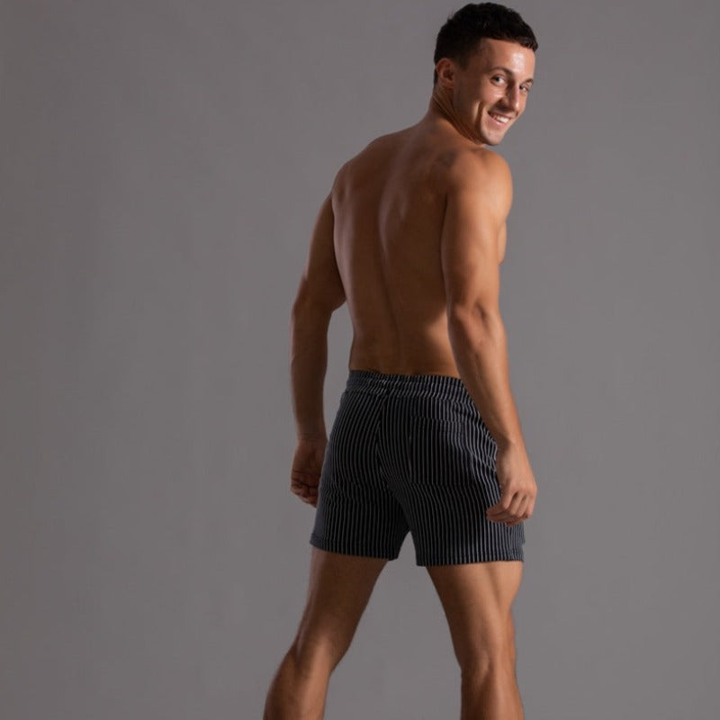 Althar | Zwemshorts voor heren – geribbeld retro-ontwerp, sneldrogende polyester strand-boardshorts