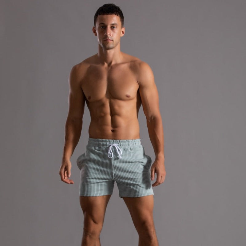 Althar | Zwemshorts voor heren – geribbeld retro-ontwerp, sneldrogende polyester strand-boardshorts