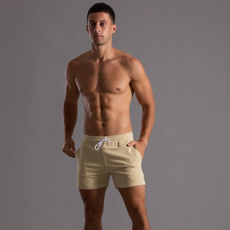 Althar | Zwemshorts voor heren – geribbeld retro-ontwerp, sneldrogende polyester strand-boardshorts