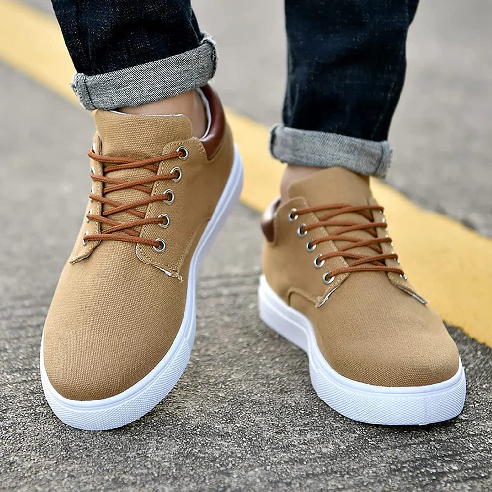 Arkalon | Canvas sneakers voor heren – Casual vetersneakers