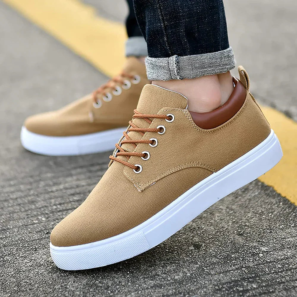 Arkalon | Canvas sneakers voor heren – Casual vetersneakers