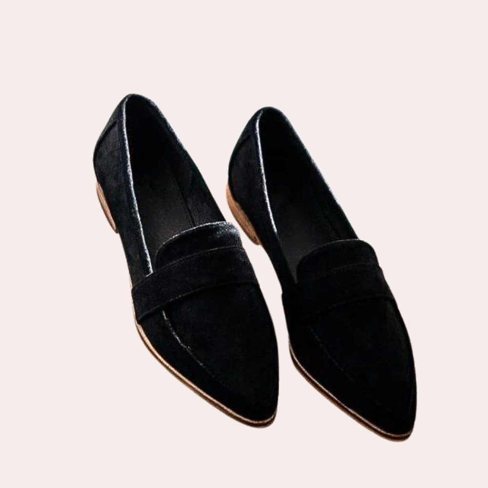 Evoque | Mocassins en daim pour femme – chaussures élégantes à enfiler, bout pointu et confortables