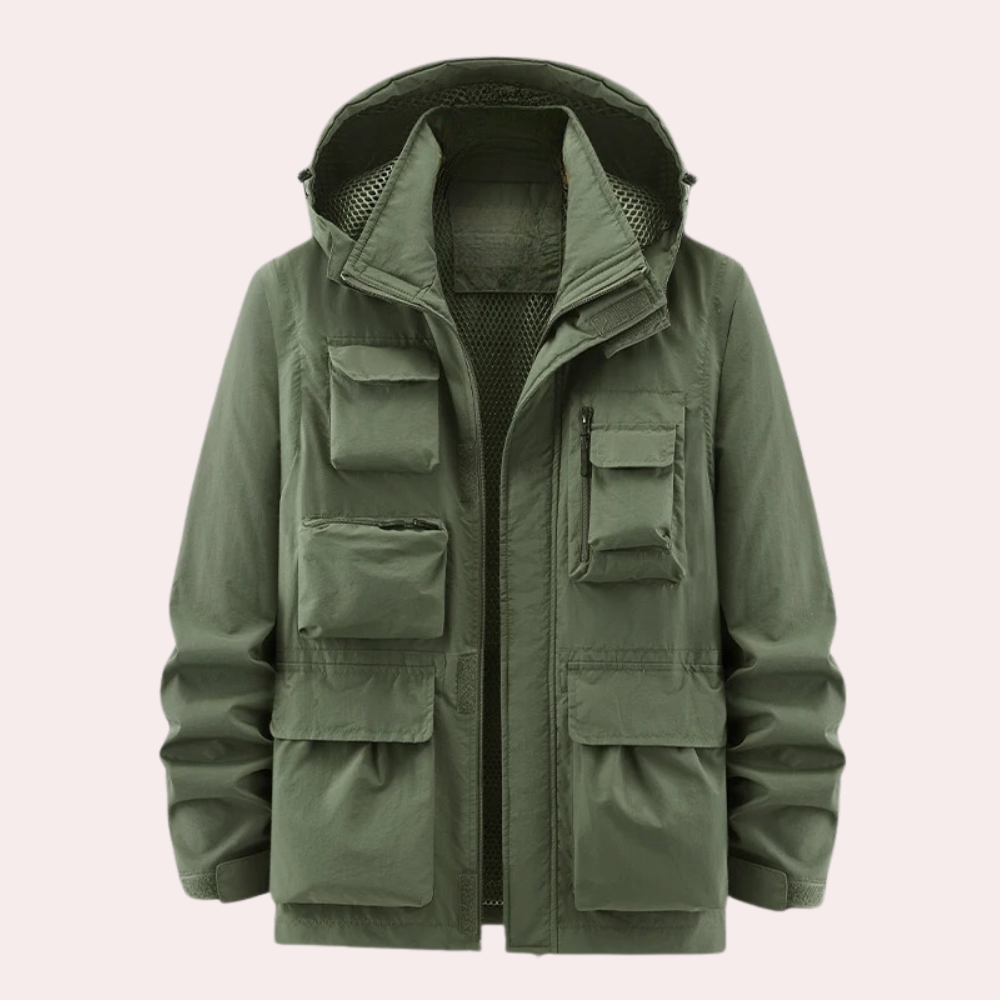 Corvallo | Herren-Parka mit Kapuze und vielen Taschen – Leichte, wasserabweisende und schnelltrocknende Jacke