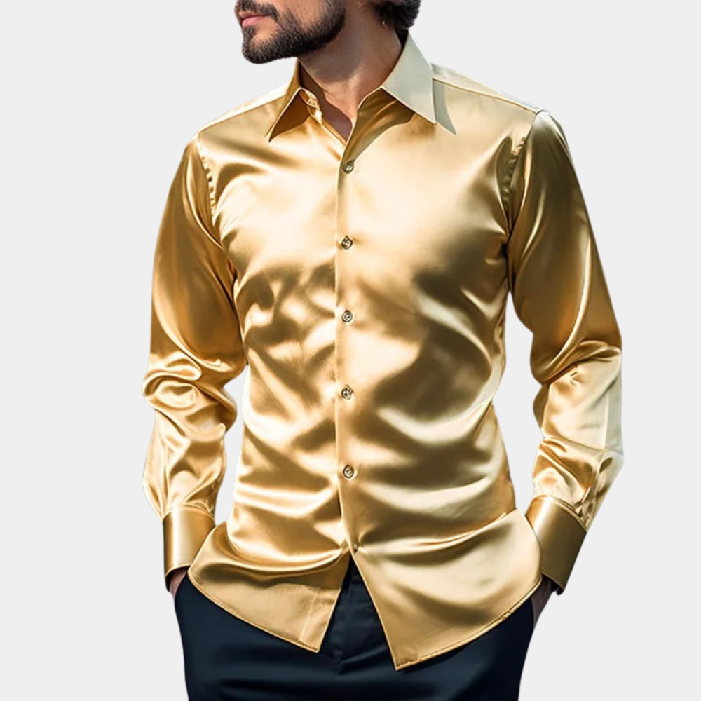 Ralen | Heren slim fit satijnen overhemd – elegant formeel overhemd