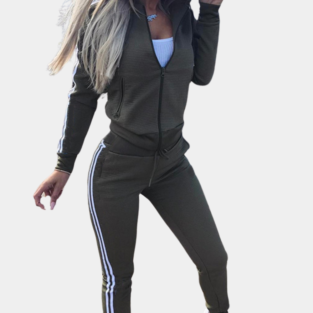 Janneke | 2-delige loungewearset voor dames – Hoodiejasje & legging, zachte, casual, sportieve outfit