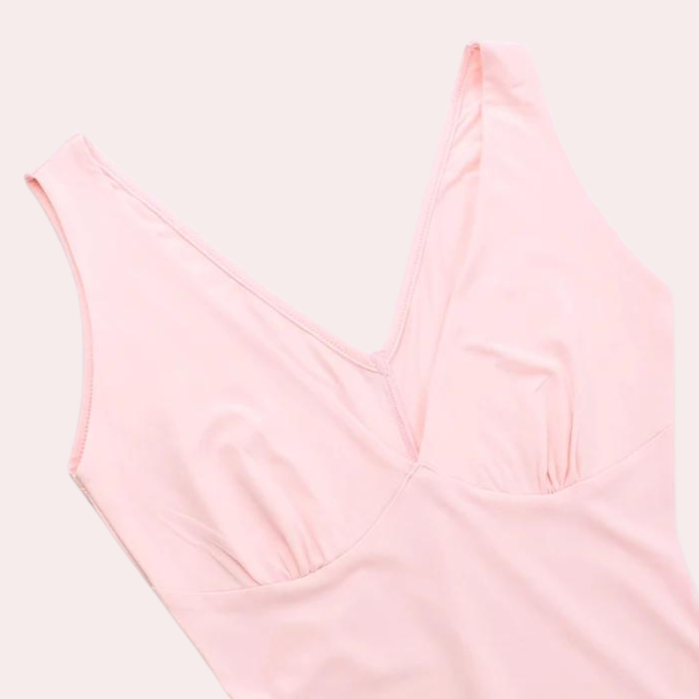 Ondina | Chique maxi-jurk voor dames – mouwloos met V-hals en asymmetrische split