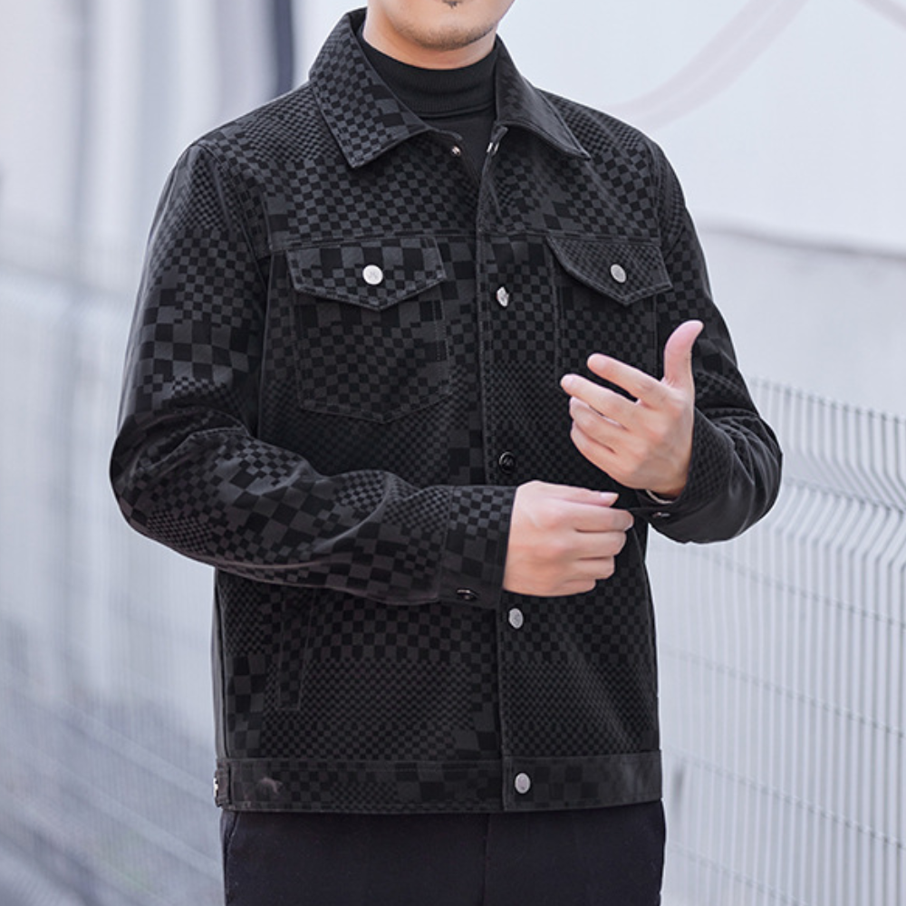 Sakko | Herenjas met knopen – Stijlvol geruit patroon, slim fit casual & semi-formele jas