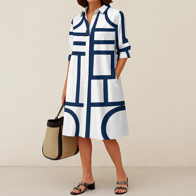 Kaelira | Midi-jurk met knopen voor dames – Chique, casual en elegante jurk