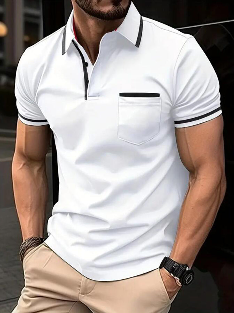 Sandor | Klassisches Herren-Poloshirt – kurze Ärmel, kontrastfarbener Kragen