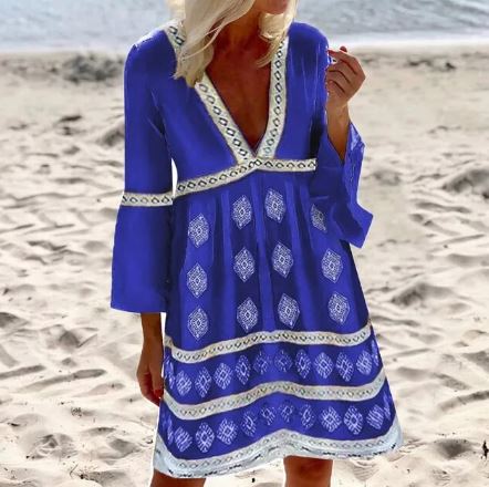 Darima | Zomerjurk voor dames – maxi-jurk met vleermuismouwen, strandjurk, lichtgewicht en elegant