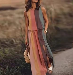 Elyor | Zomerse maxi-jurk voor dames – Elegante mouwloze lange jurk
