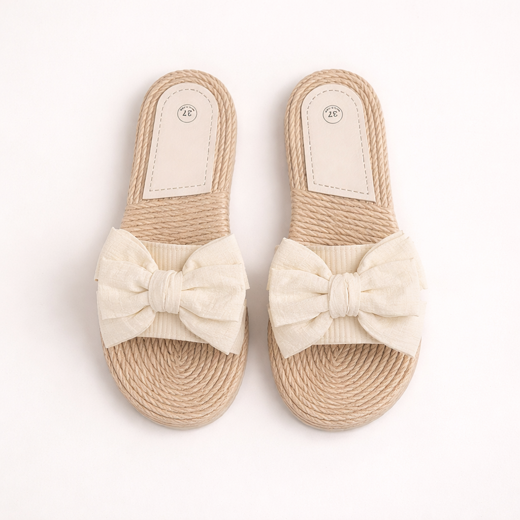 Zynira | Bow Accent lichtgewicht zomerschoenen om zo aan te trekken, comfortabele schoenen voor op het strand en op vakantie