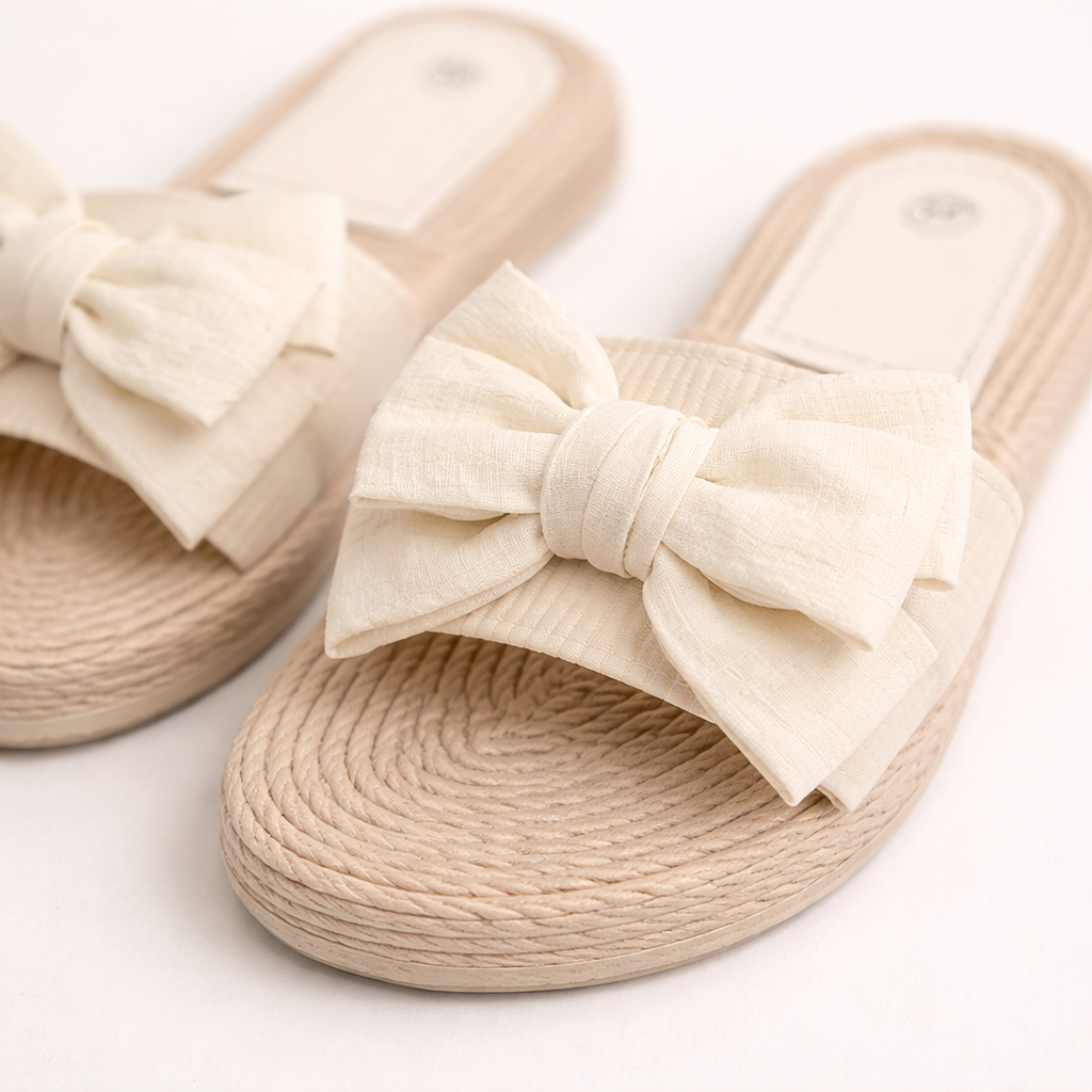 Zynira | Bow Accent lichtgewicht zomerschoenen om zo aan te trekken, comfortabele schoenen voor op het strand en op vakantie