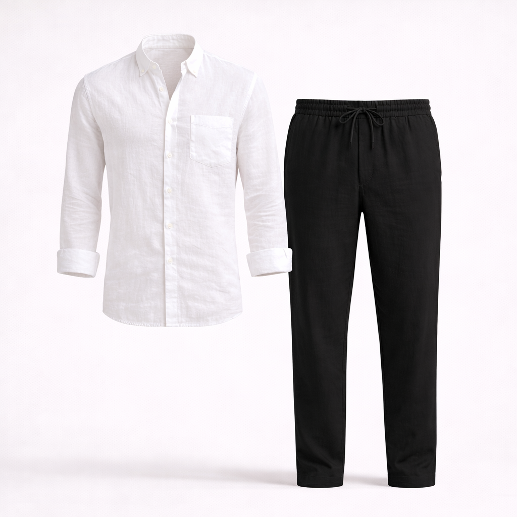Orvian | Tweedelige linnen set voor heren – Lichte zomerse outfit