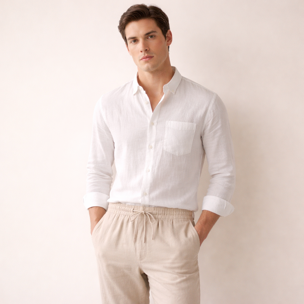 Orvian | Tweedelige linnen set voor heren – Lichte zomerse outfit