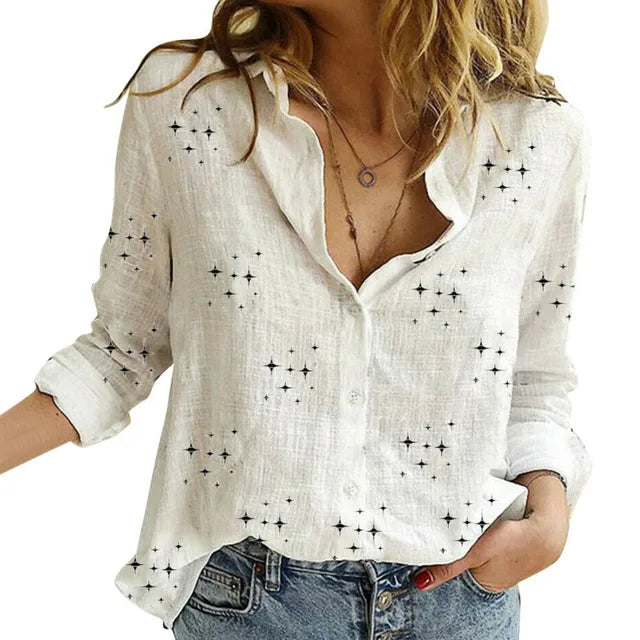 Vela | Damenbluse mit Knopfleiste – Elegantes und bequemes Oberteil