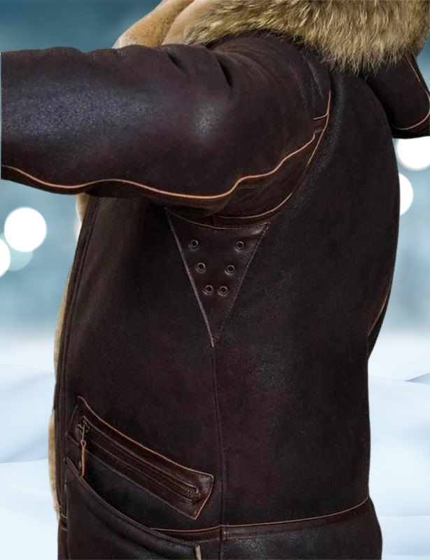 Heinrich | Veste de pilote pour homme en similicuir avec doublure polaire sherpa – Veste d'hiver chaude