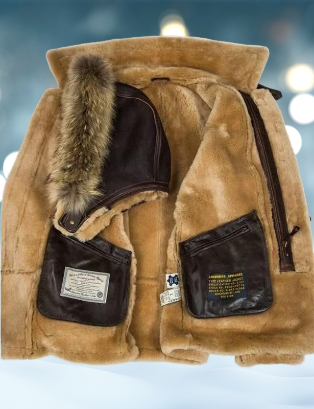 Heinrich | Veste de pilote pour homme en similicuir avec doublure polaire sherpa – Veste d'hiver chaude