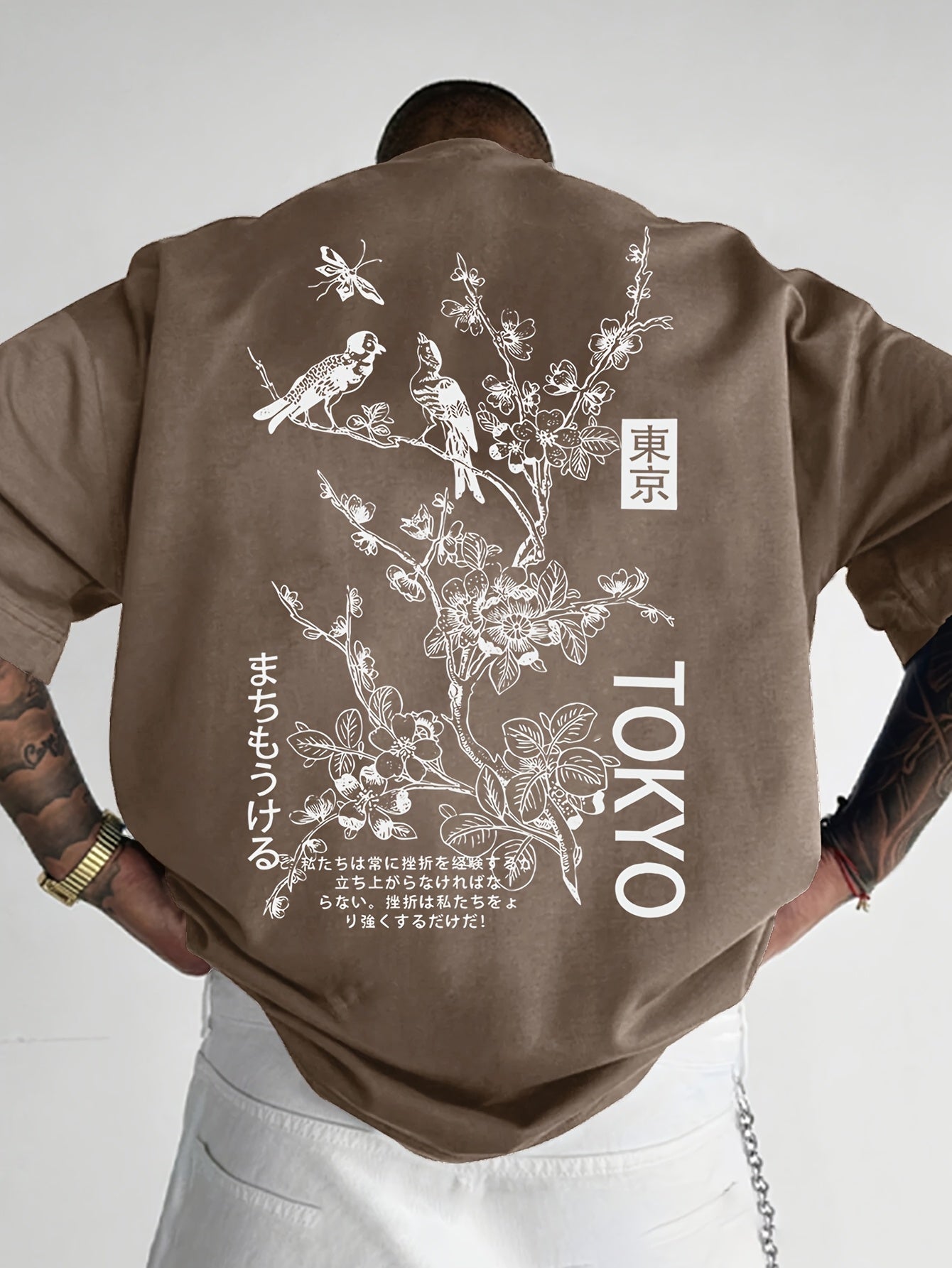 Zsolt | Oversize-T-Shirt für Herren – Japanischer Kirschblütenprint, lässige Streetwear