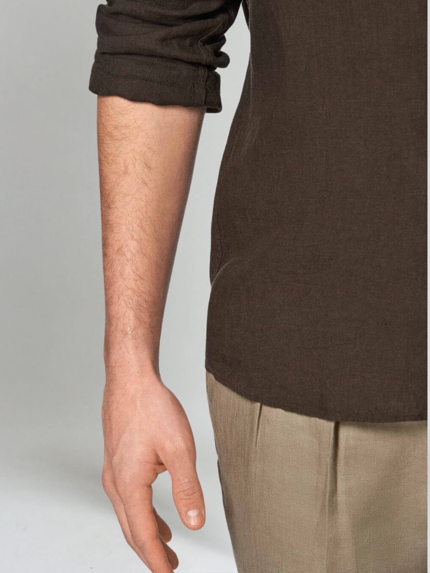 Haskel | Chemise en lin à manches longues pour homme – Coupe décontractée, légère