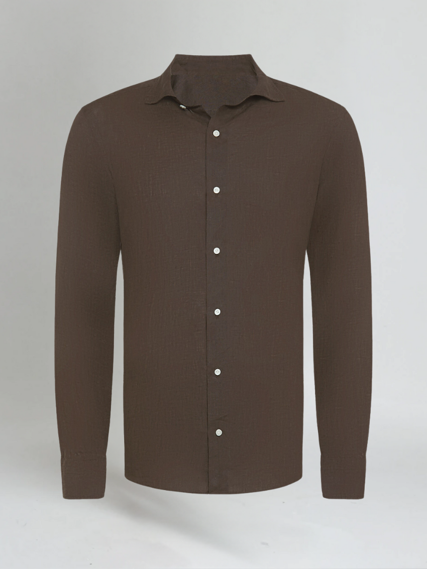 Haskel | Chemise en lin à manches longues pour homme – Coupe décontractée, légère