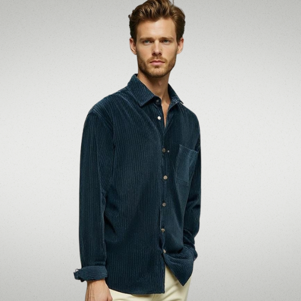 Dyran | Chemise décontractée en velours côtelé pour homme – Chemise douce et texturée, polyvalente au quotidien