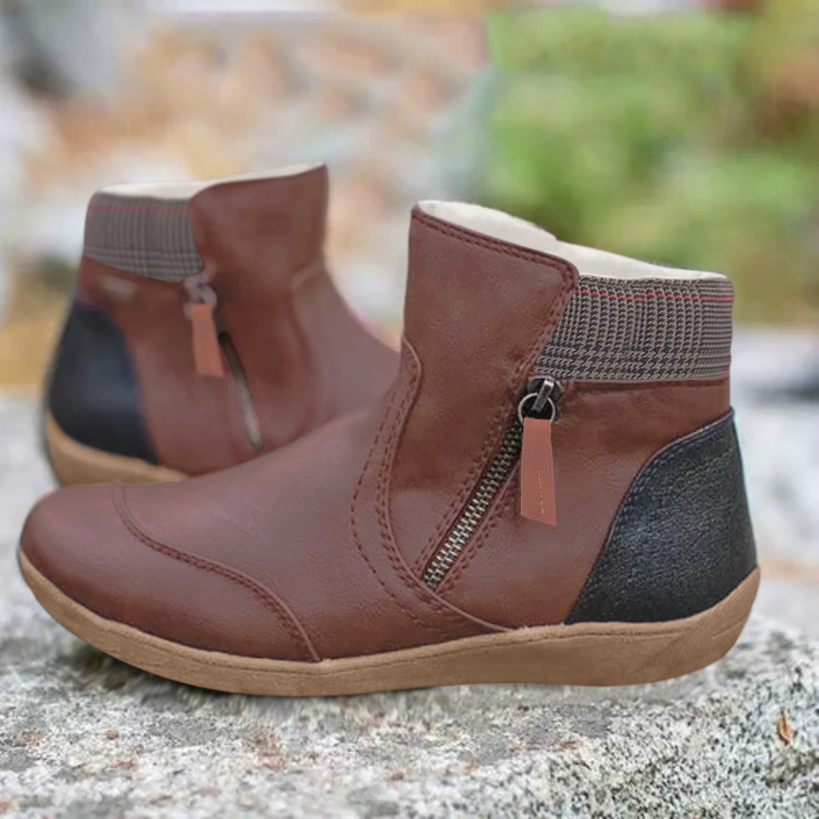 FlexWalk | Bottines en cuir imperméables pour femmes – orthopédiques, confortables et dotées d'une semelle antidérapante 