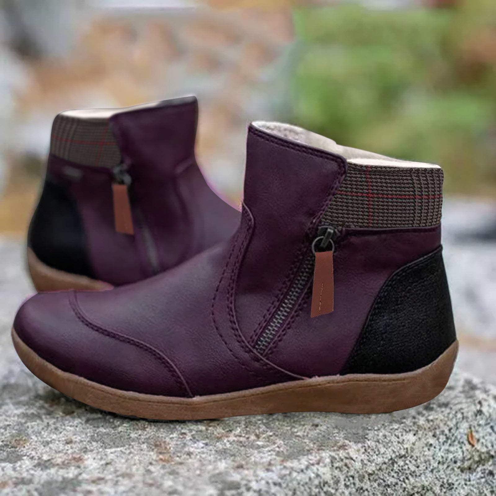FlexWalk | Bottines en cuir imperméables pour femmes – orthopédiques, confortables et dotées d'une semelle antidérapante 
