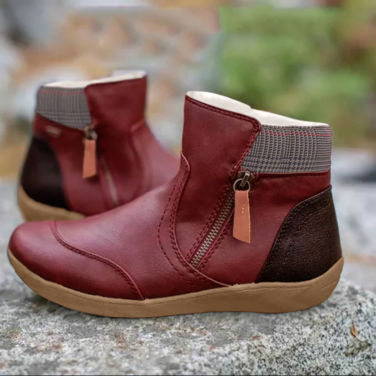 FlexWalk | Bottines en cuir imperméables pour femmes – orthopédiques, confortables et dotées d'une semelle antidérapante 