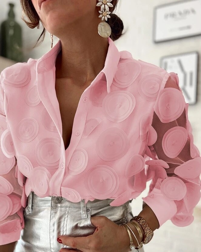 Anyaia | Dames vintage blouse met bloemenprint – lichte boho elegante casual top